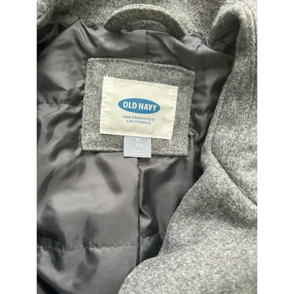 Old Navy Womens Grey Wool Blend Double Breasted Pea Coat Jacket XL NEW - Picture 2 of 4